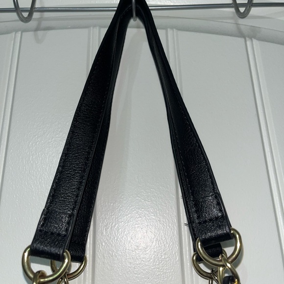 Franco Sarto Soft Leather with Chain, Creamy Tan and Black, Purse Tote - Picture 7 of 16